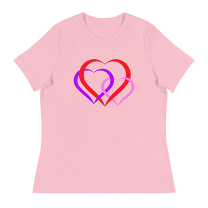 Linked Hearts Design T-Shirt For Women Romantic Tee for Couples Love Tee| Perfect Gift for Women on Valentine's Day - Printspirationz