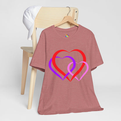Linked Hearts Tee, Love Hearts Shirt, Valentine's Day T-Shirt For Women, Romantic Graphic Top, Couples Matching Apparel - Printspirationz