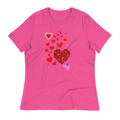 Cute T-Shirt with Heart Design For Women| Perfect Gift for Love & Friendship, Valentine's Say Gift for her, Women's Relaxed T-Shirt - Printspirationz