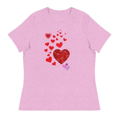 Cute T-Shirt with Heart Design For Women| Perfect Gift for Love & Friendship, Valentine's Say Gift for her, Women's Relaxed T-Shirt - Printspirationz