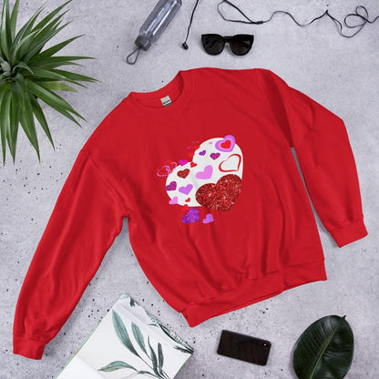 Coquette Heart Shirt, Valentine's Day Cozy Hearts Sweatshirt - Cute Heart Pattern Top for Love, Valentine's day Gift for Her, Gift for Women - Printspirationz