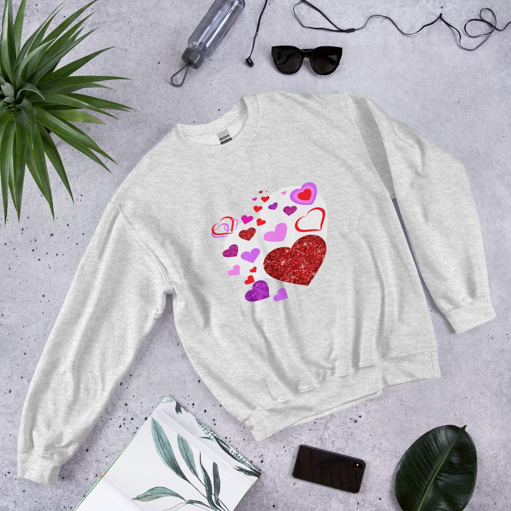 Coquette Heart Shirt, Valentine's Day Cozy Hearts Sweatshirt - Cute Heart Pattern Top for Love, Valentine's day Gift for Her, Gift for Women - Printspirationz