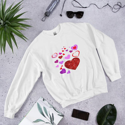 Coquette Heart Shirt, Valentine's Day Cozy Hearts Sweatshirt - Cute Heart Pattern Top for Love, Valentine's day Gift for Her, Gift for Women - Printspirationz