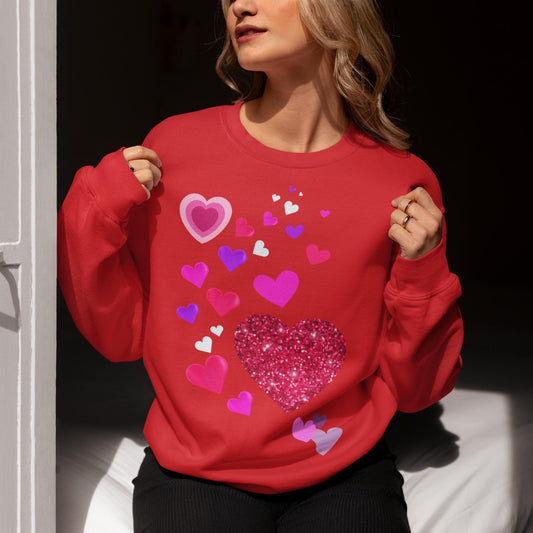 Cute Heart Pattern Top - Coquette Heart Shirt for Valentine's Day, Perfect Gift for Women Gift for Her, Gift for Women - Printspirationz