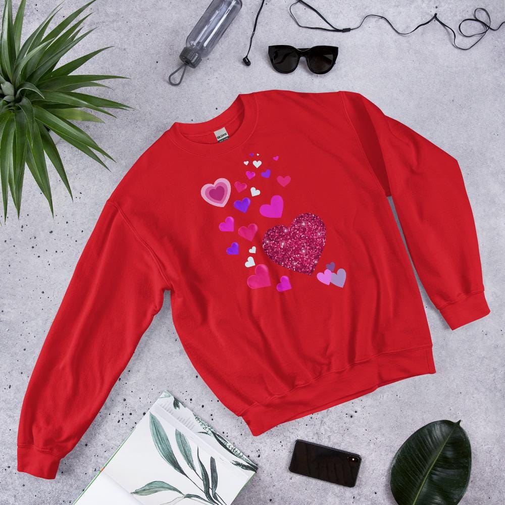 Cute Heart Pattern Top - Coquette Heart Shirt for Valentine's Day, Perfect Gift for Women Gift for Her, Gift for Women - Printspirationz
