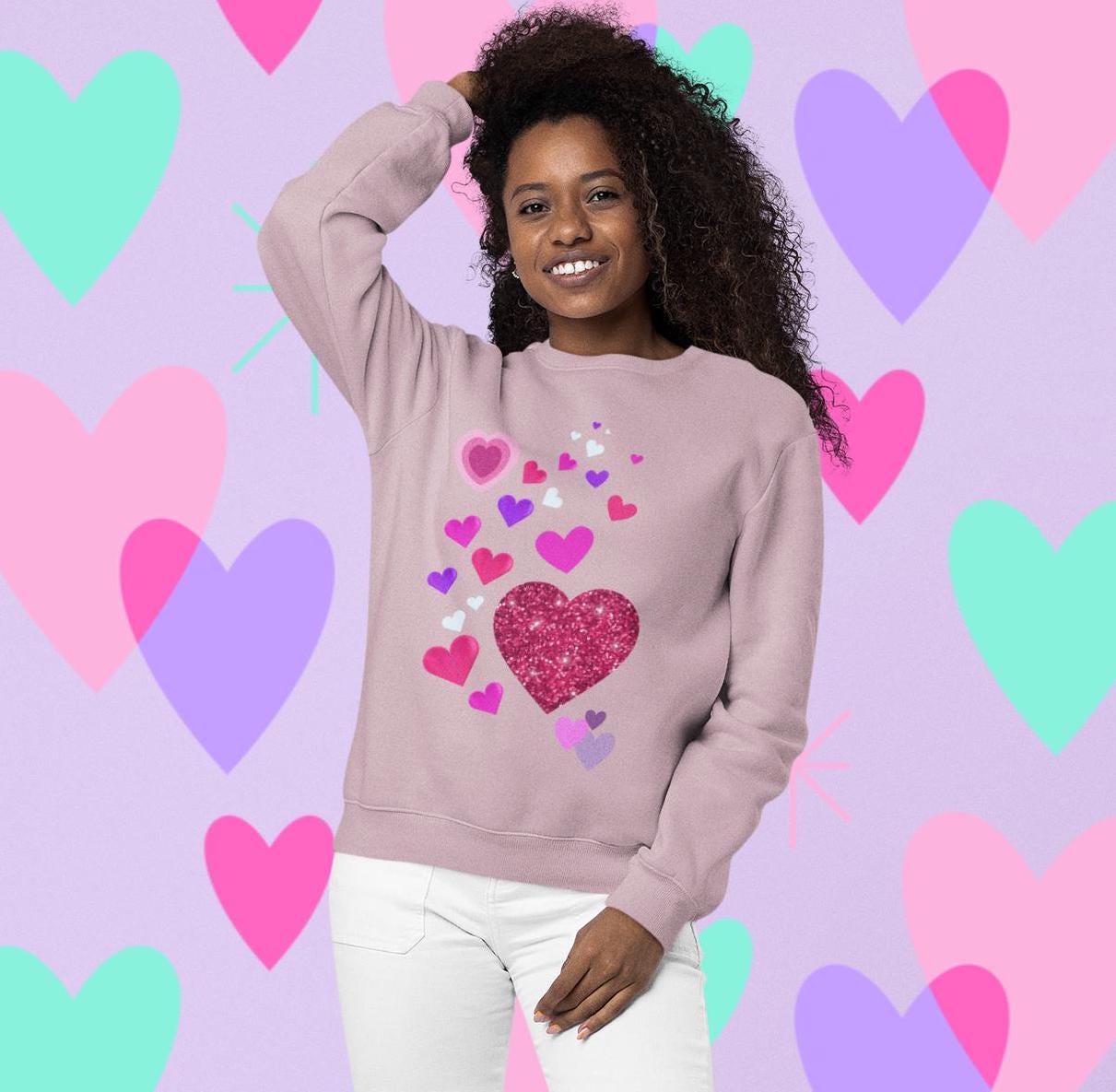 Cute Heart Pattern Top - Coquette Heart Shirt for Valentine's Day, Perfect Gift for Women Gift for Her, Gift for Women - Printspirationz