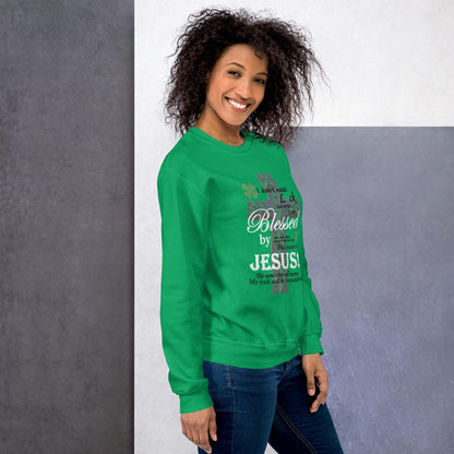 Christian St. Patrick's Day Sweatshirt - Blessed, not Lucky Shamrock Design - Printspirationz