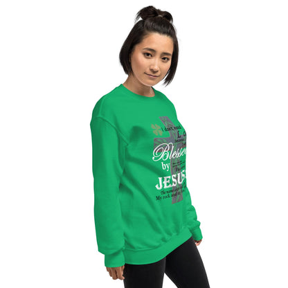 Christian St. Patrick's Day Sweatshirt - Blessed, not Lucky Shamrock Design - Printspirationz