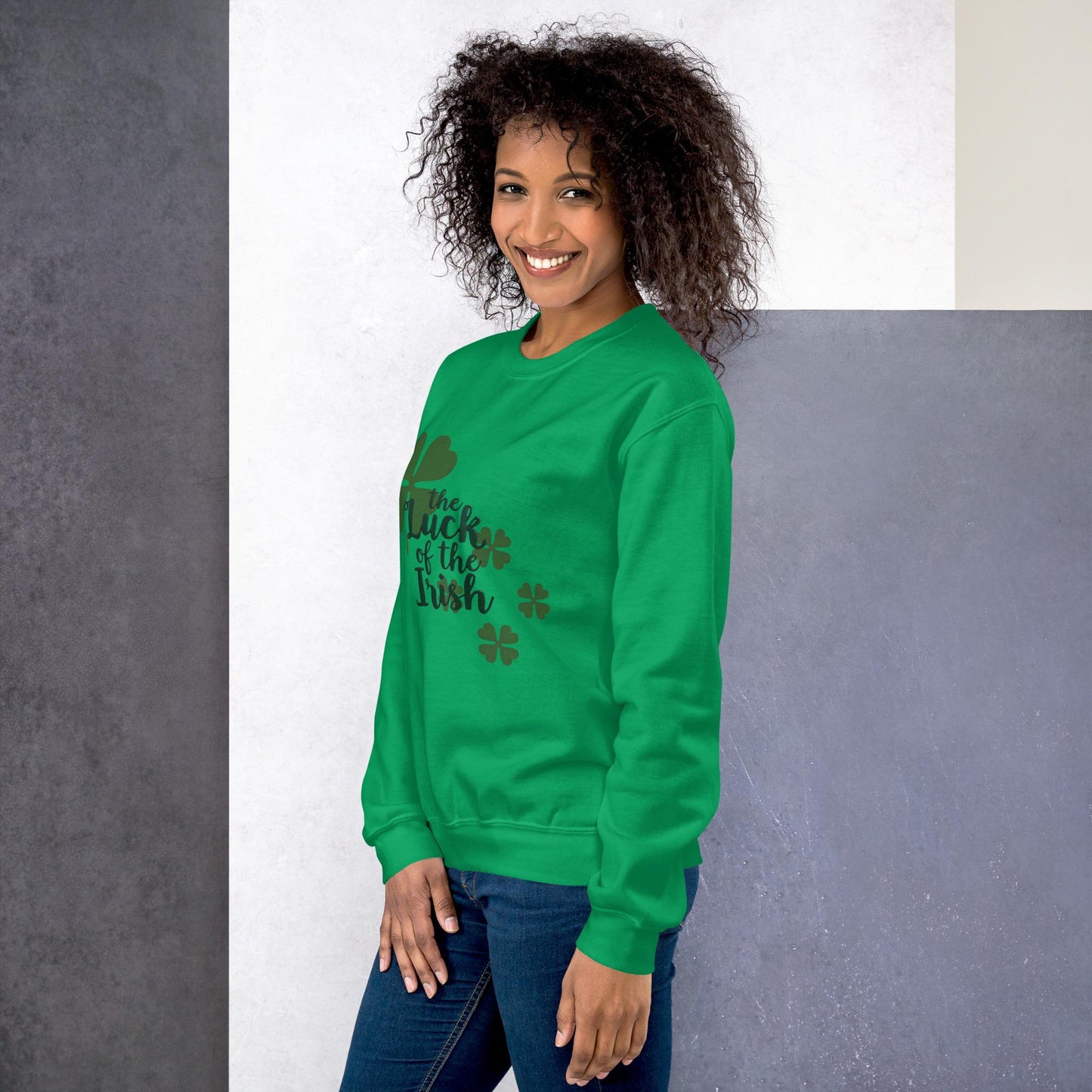 Luck of the Irish Green Shamrock Sweatshirt - Cozy St. Patrick's Day Apparel Unisex Sweatshirt - Printspirationz