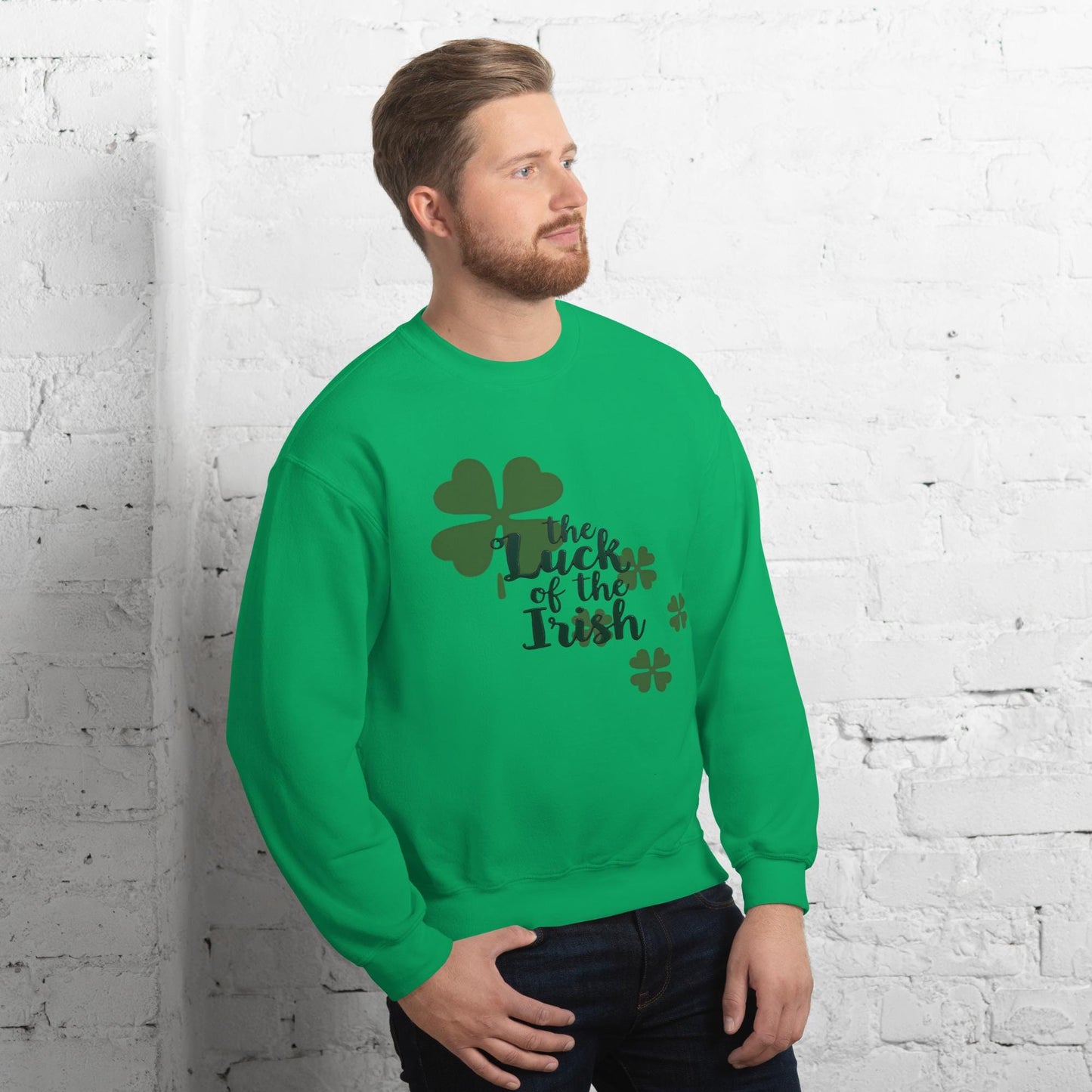 Luck of the Irish Green Shamrock Sweatshirt - Cozy St. Patrick's Day Apparel Unisex Sweatshirt - Printspirationz