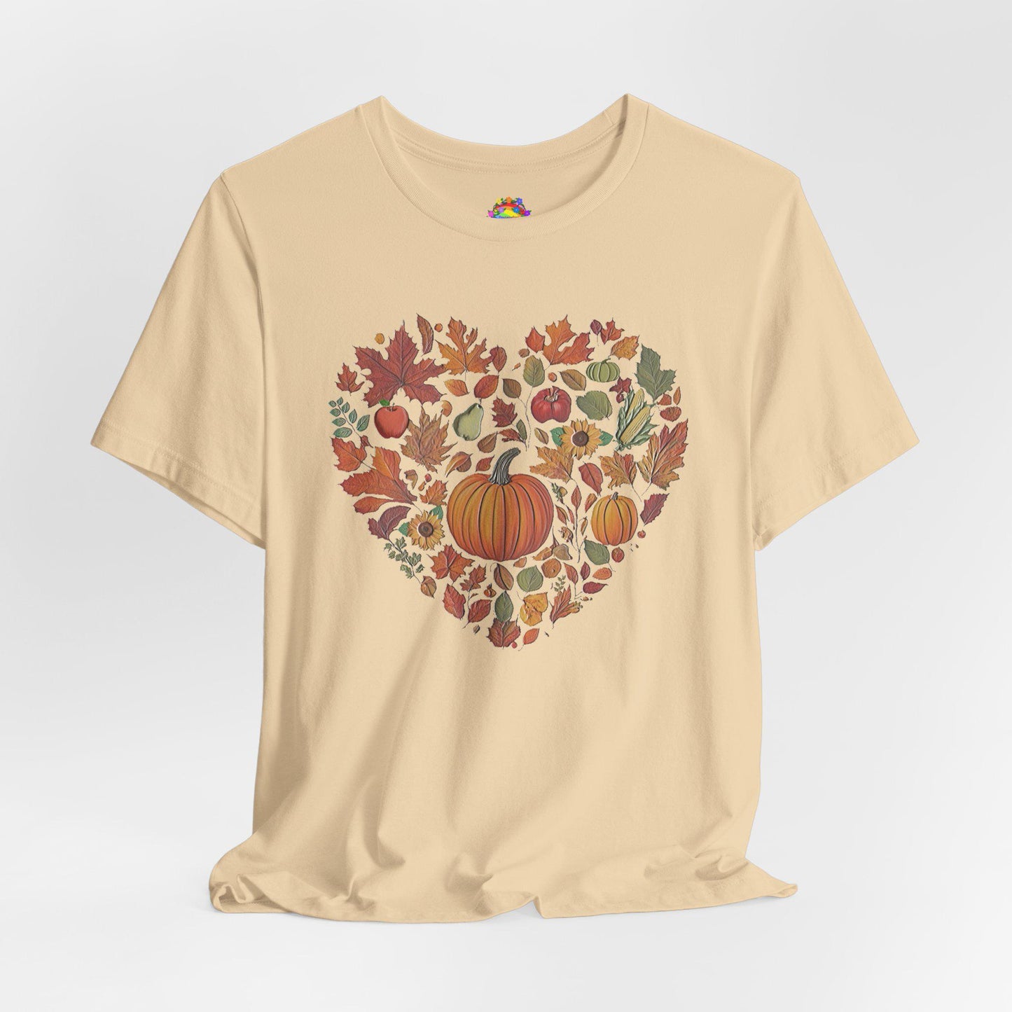 Fall Heart Pumpkin Harvest Tee, Autumn T-Shirt, Harvest Shirt For Women, Seasonal Gift, Thanksgiving Apparel, Cozy Casual Wear for Women - Printspirationz
