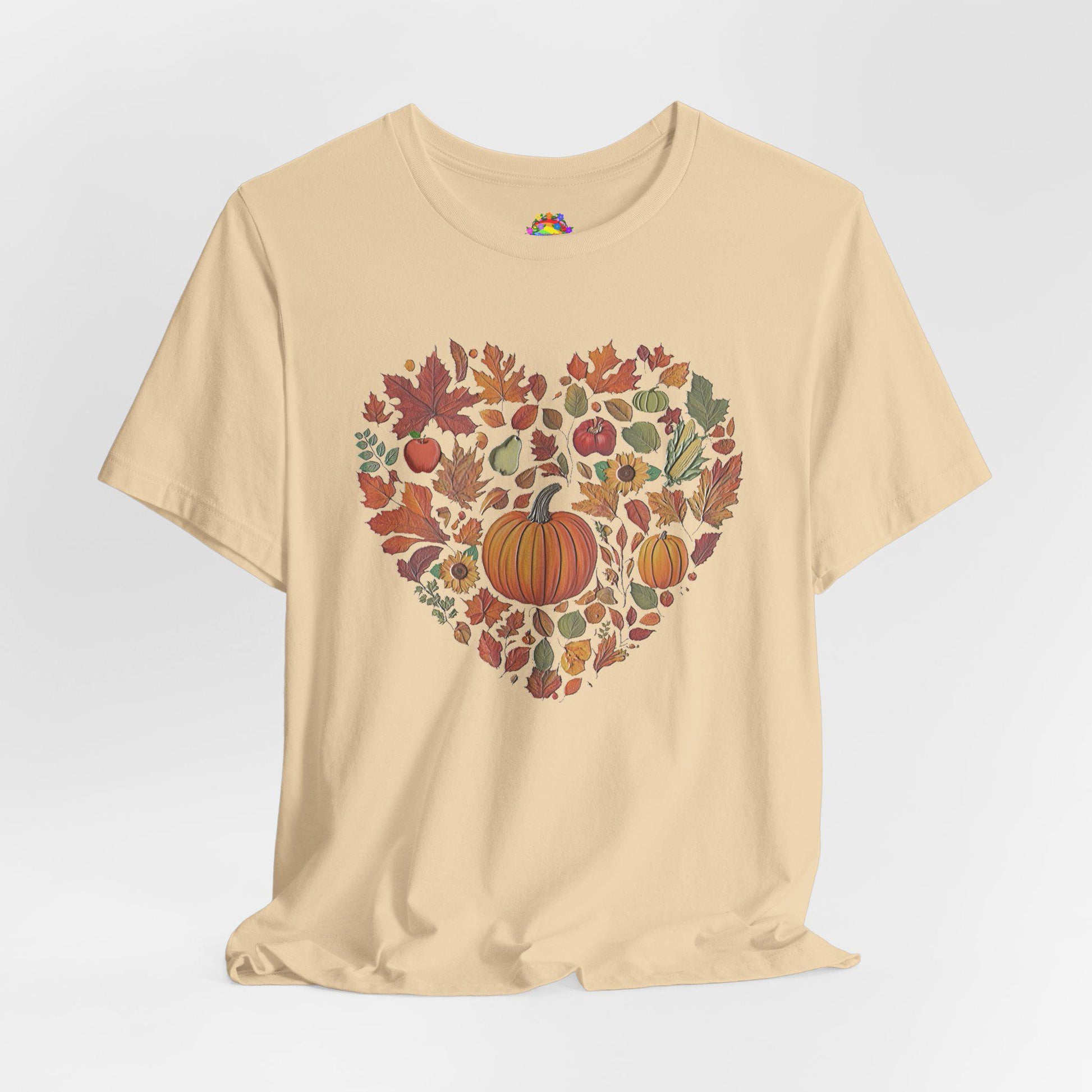 Fall Heart Pumpkin Harvest Tee, Autumn T-Shirt, Harvest Shirt For Women, Seasonal Gift, Thanksgiving Apparel, Cozy Casual Wear for Women - Printspirationz