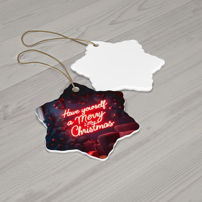Ceramic Ornament, Festive Holiday Decor, Christmas Tree Decoration, Xmas Ornament, Holiday Gift, Ceramic Bauble, Have Yourself A Merry Xmas - Printspirationz