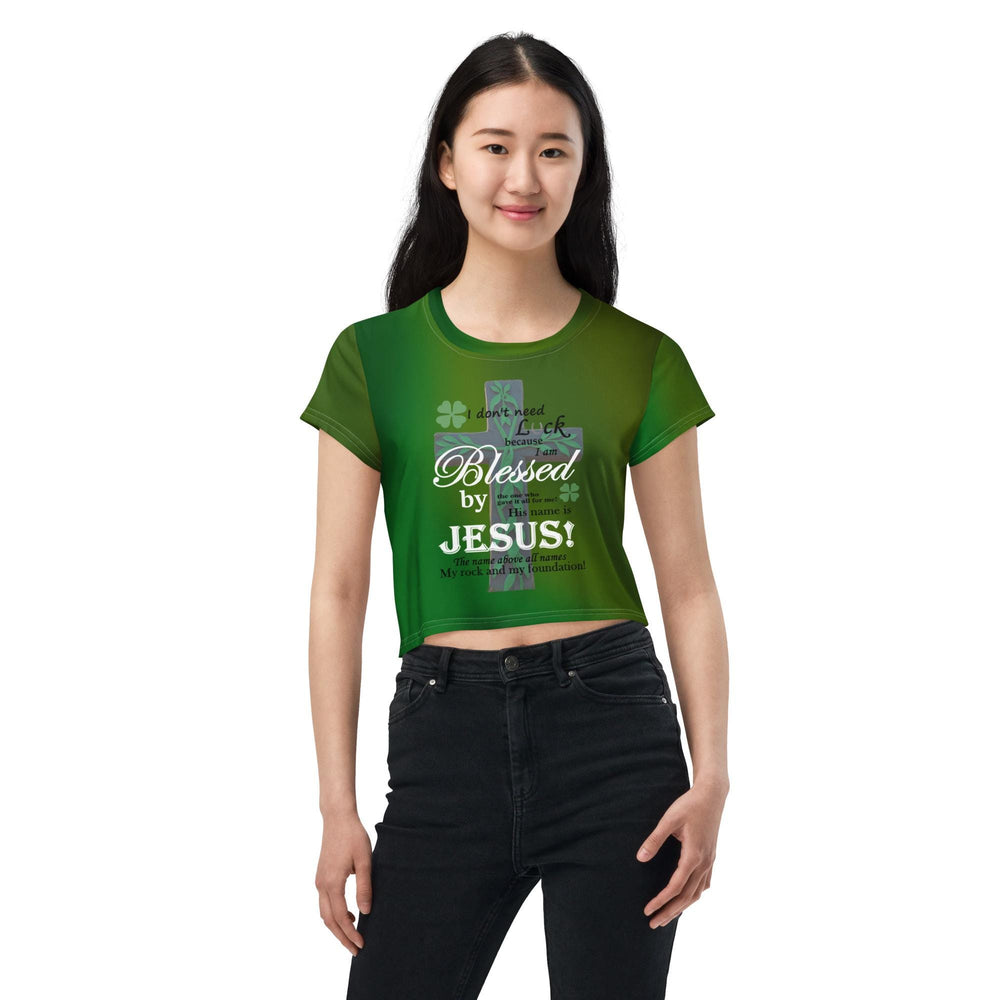 Blessed, not Lucky: Christian St Patrick's Day Crop Top - Perfect for Celebrations!