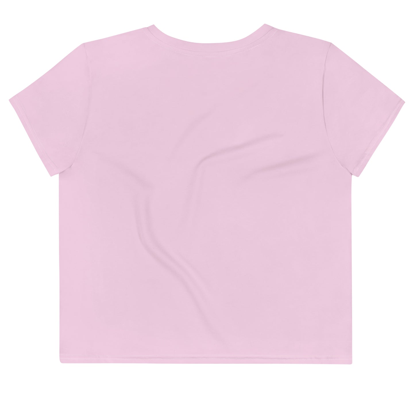 Cute Feminine Crop Pink Tee For Women with a Floral Design in the Shape of a Heart, Minimalist Graphic Decal Crop T-shirt Fun and Flirty Feminine - Perfect for Spring and Summer Fun Half Tee - Printspirationz