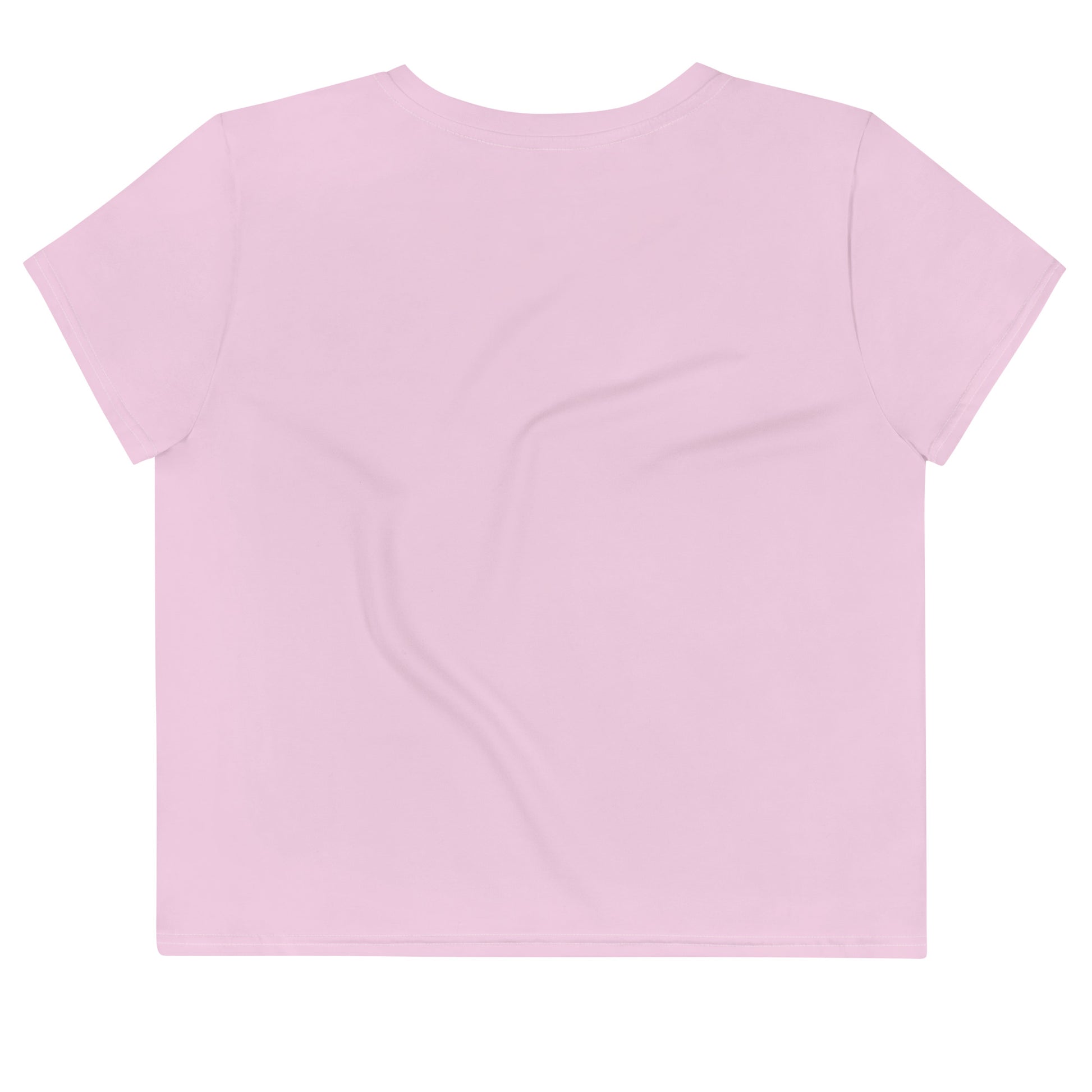 Cute Feminine Crop Pink Tee For Women with a Floral Design in the Shape of a Heart, Minimalist Graphic Decal Crop T-shirt Fun and Flirty Feminine - Perfect for Spring and Summer Fun Half Tee - Printspirationz