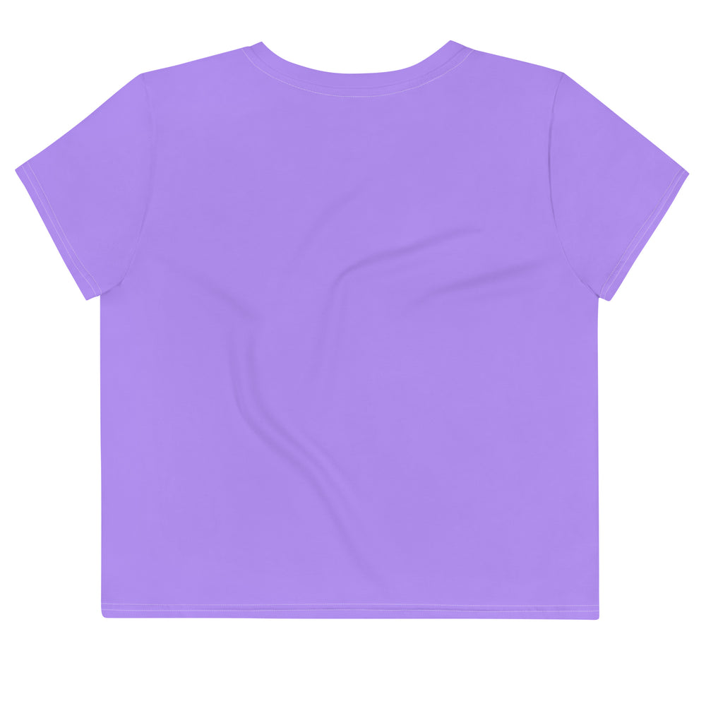 Faith Inspired Crop Tee For Women in Light Purple with Heart and Bible Verse - Trendy Graphic T-Shirt