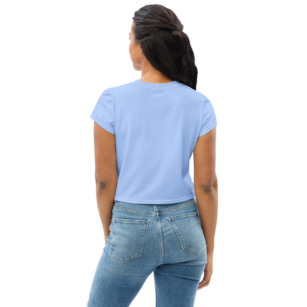 Faith Inspired Crop Tee For Women Rainbow Background with Bible Verse - Trendy Graphic T-Shirt - Printspirationz