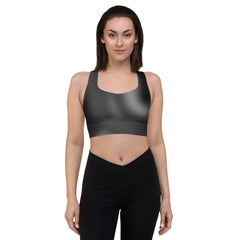 High-Performance Black Gradient Recycled Longline Sports Bra - Breathable, Stylish  Supportive - Perfect for Workouts  Active Lifestyle