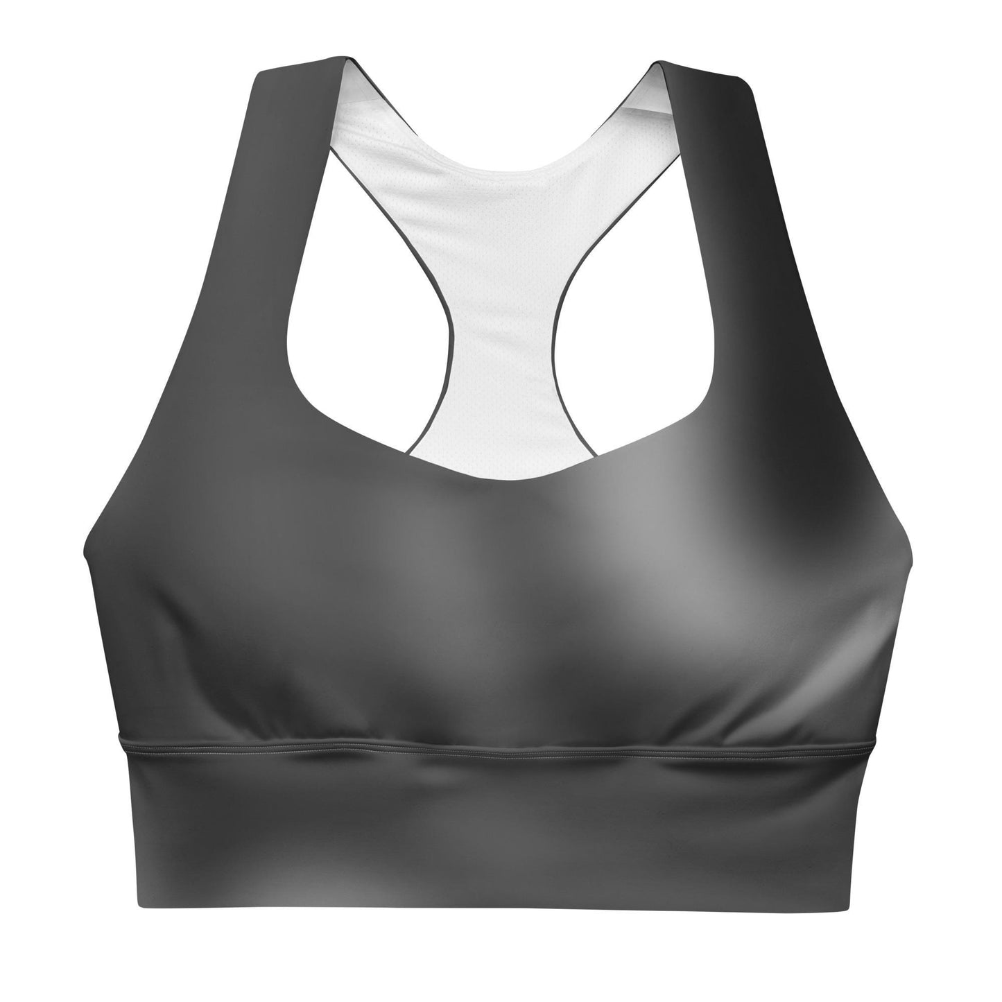 High-Performance Black Gradient Recycled Longline Sports Bra - Breathable, Stylish  Supportive - Perfect for Workouts  Active Lifestyle - Printspirationz
