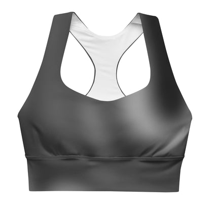 High-Performance Black Gradient Recycled Longline Sports Bra - Breathable, Stylish  Supportive - Perfect for Workouts  Active Lifestyle - Printspirationz