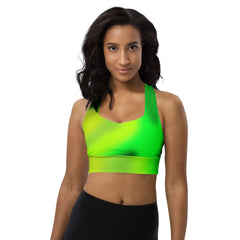 High Support Recycled Sports Bra with Double Layer Front and Gradient Green Style