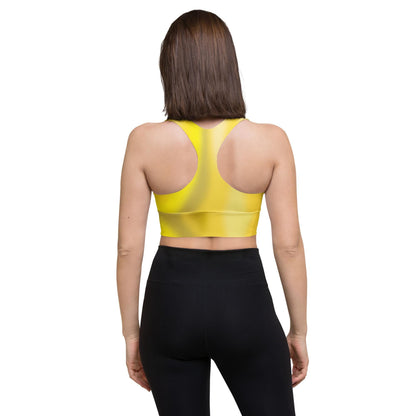 Seamless Longline Sports Bra in Yellow Gradient - Sustainable Recycled Material for Ultimate Support - Printspirationz