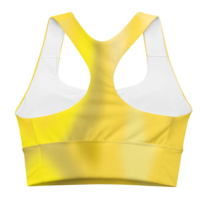 Seamless Longline Sports Bra in Yellow Gradient - Sustainable Recycled Material for Ultimate Support - Printspirationz