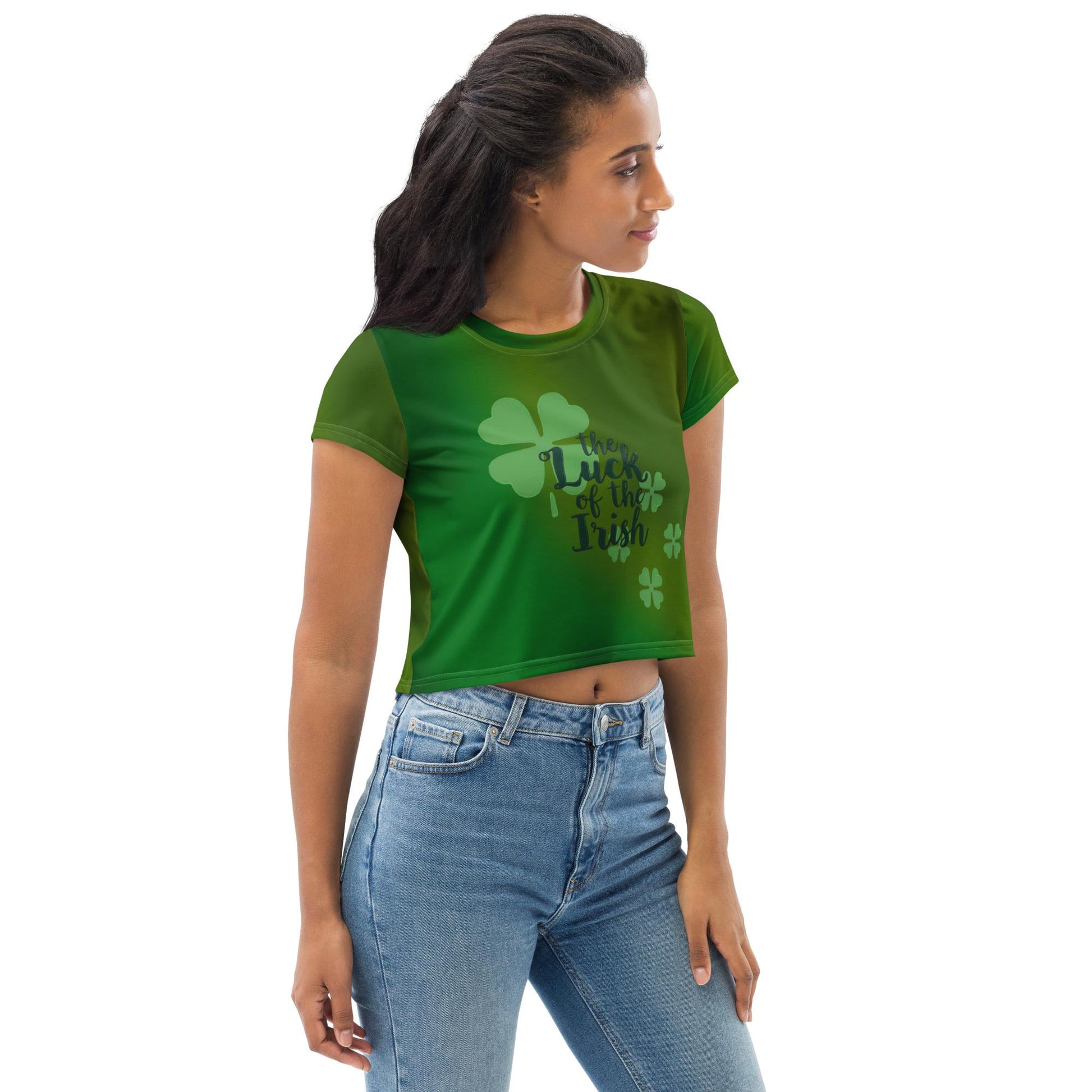 St. Patrick's Day Luck of the Irish Crop Top | Festive Green Tee for Celebrating in Style - Printspirationz