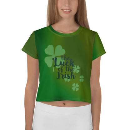 St. Patrick's Day Luck of the Irish Crop Top | Festive Green Tee for Celebrating in Style - Printspirationz