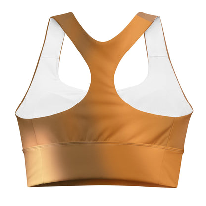 Stylish Brown Gradient Recycled Longline Sports Bra - Soft & Comfortable Activewear for Workouts - Trendy Athleisure Top for Fitness Yoga - Printspirationz