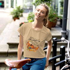 Thanksgiving Crop Top - Bible Verse Fall Autumn Harvest Graphic, Casual Top, Workout Shirt, Active Wear, Sports Apparel, Fitness for Women
