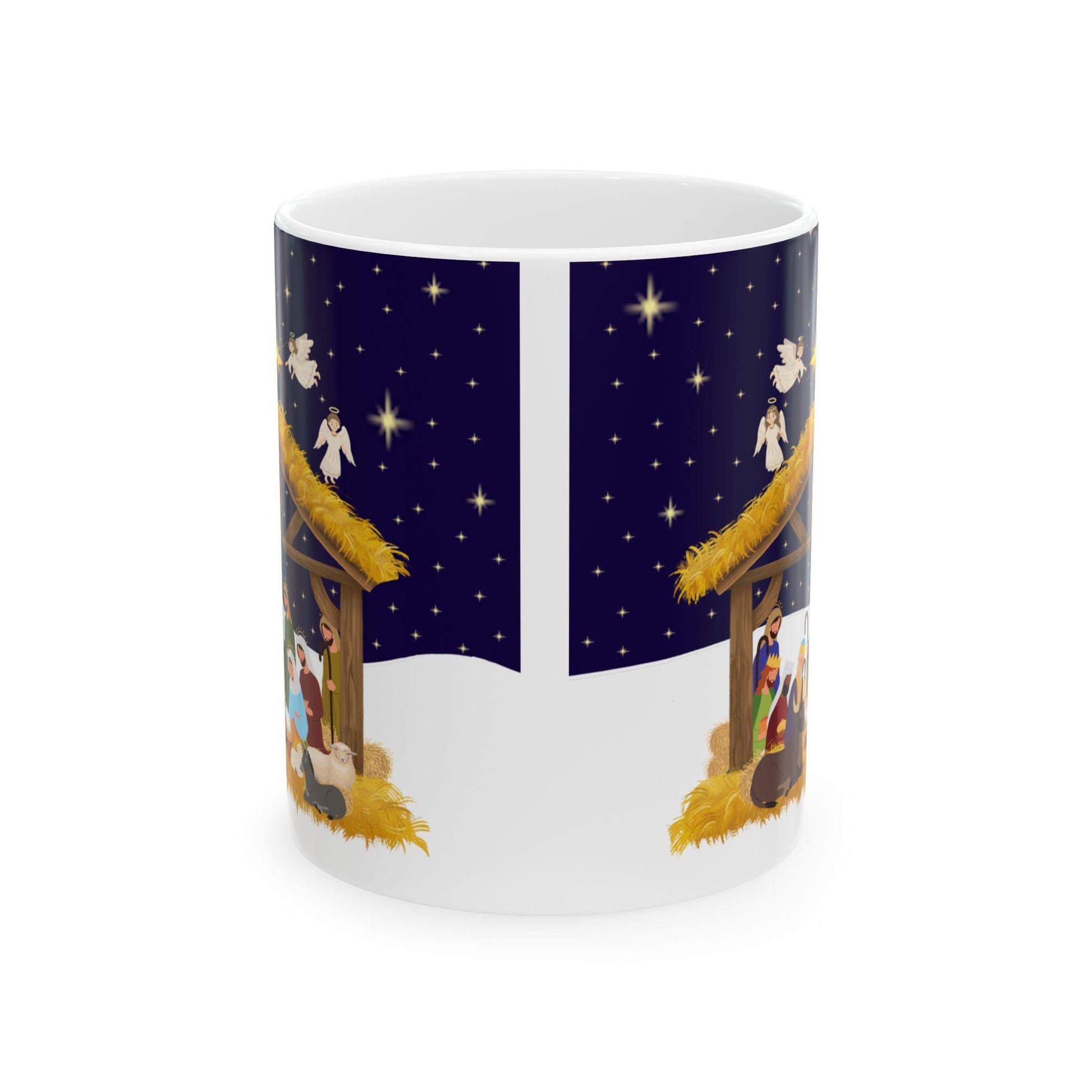 Nativity Scene Ceramic Mug - Perfect for Christmas Morning Coffee, Holiday Gift, Cozy Vibe, Religious Celebration - Printspirationz