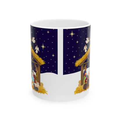 Nativity Scene Ceramic Mug - Perfect for Christmas Morning Coffee, Holiday Gift, Cozy Vibe, Religious Celebration - Printspirationz