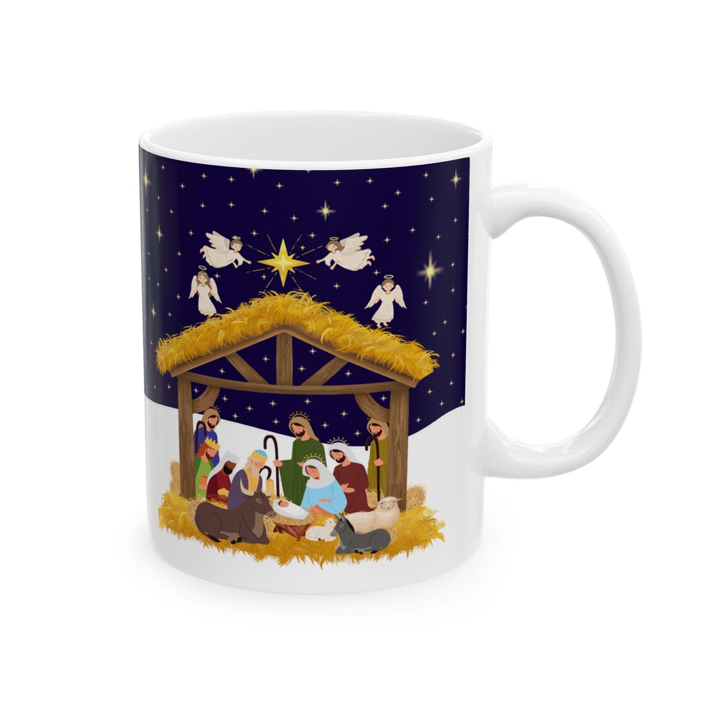 Nativity Scene Ceramic Mug - Perfect for Christmas Morning Coffee, Holiday Gift, Cozy Vibe, Religious Celebration - Printspirationz