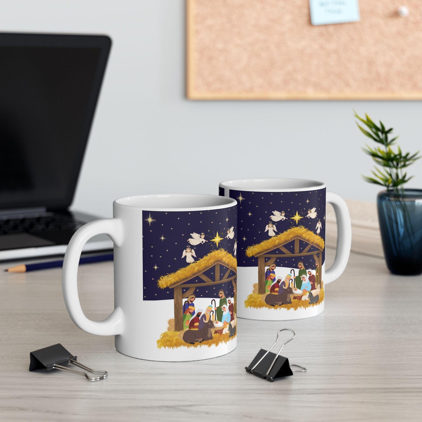 Nativity Scene Ceramic Mug - Perfect for Christmas Morning Coffee, Holiday Gift, Cozy Vibe, Religious Celebration - Printspirationz