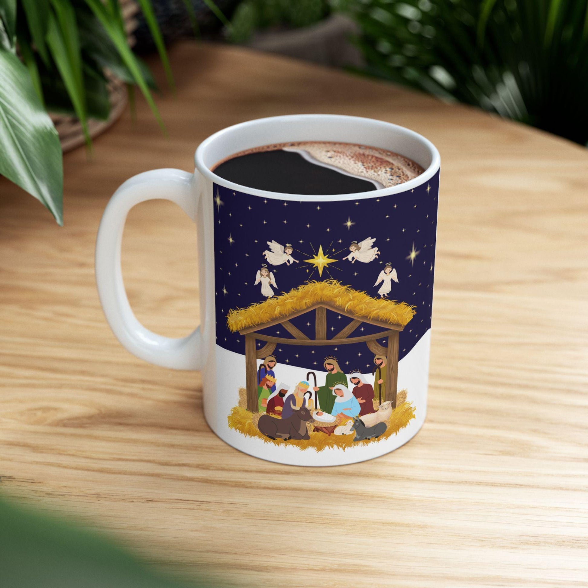 Nativity Scene Ceramic Mug - Perfect for Christmas Morning Coffee, Holiday Gift, Cozy Vibe, Religious Celebration - Printspirationz