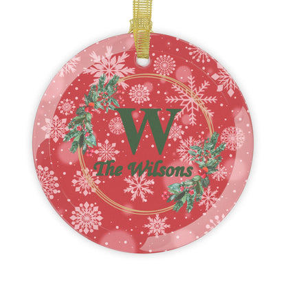Glass Ornaments, Family Monogram Christmas Tree Decoration, Holiday Gift, Personalized Bauble, Xmas Ornament, Festive Decor, Custom Keepsake - Printspirationz