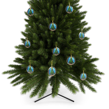 Glass Ornaments - Stained Glass Christmas Tree Decoration, Holiday Baubles, Xmas Tree Decor, Festive Hanging Ornament, Tree Decoration - Printspirationz
