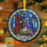 Stained Glass Nativity Ornament, Gift, Religious Decoration, Christian Ornament, Unique Glass Decor