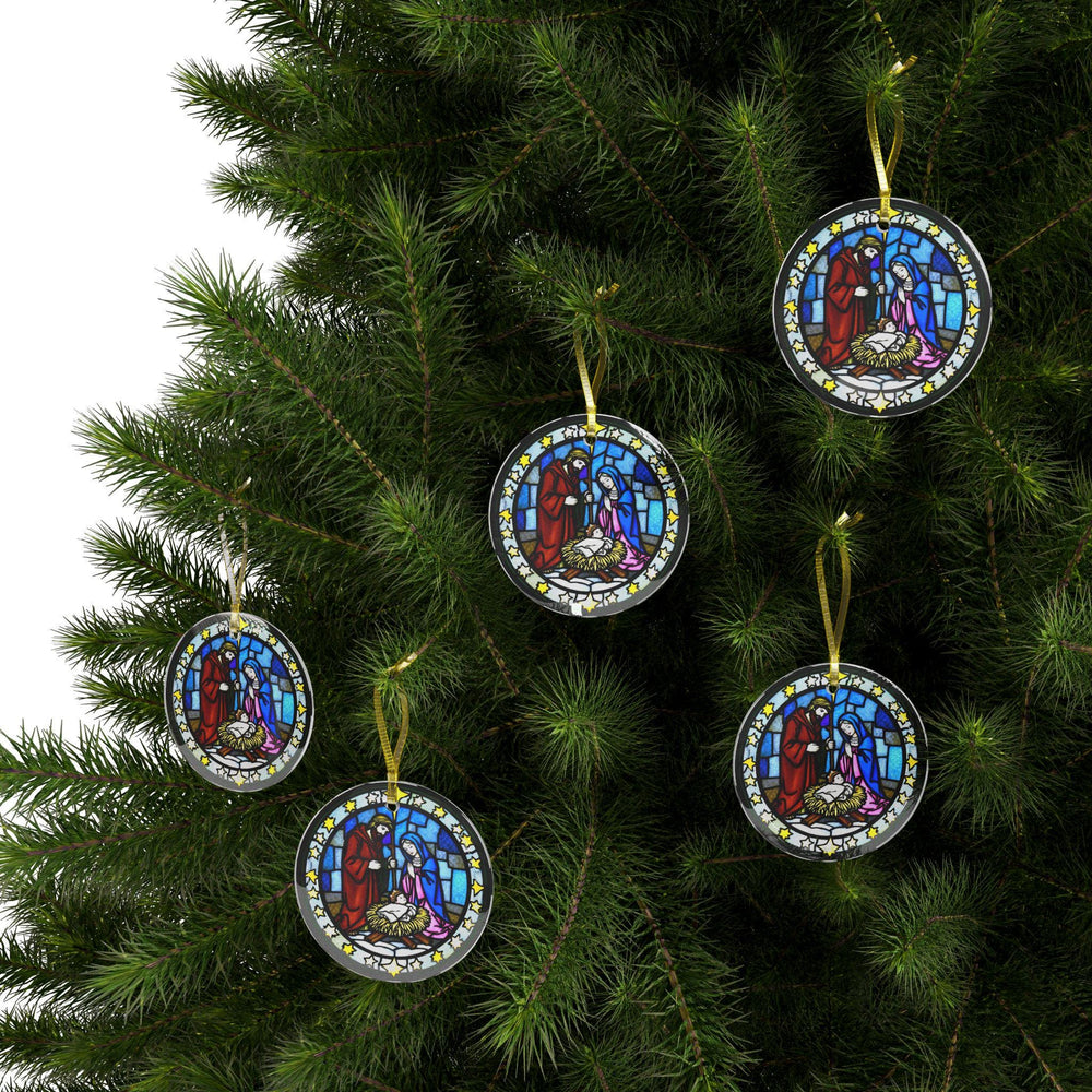Stained Glass Nativity Ornament, Christmas Tree Decor, Holiday Gift, Religious Decoration, Christian Ornament, Unique Glass Decor