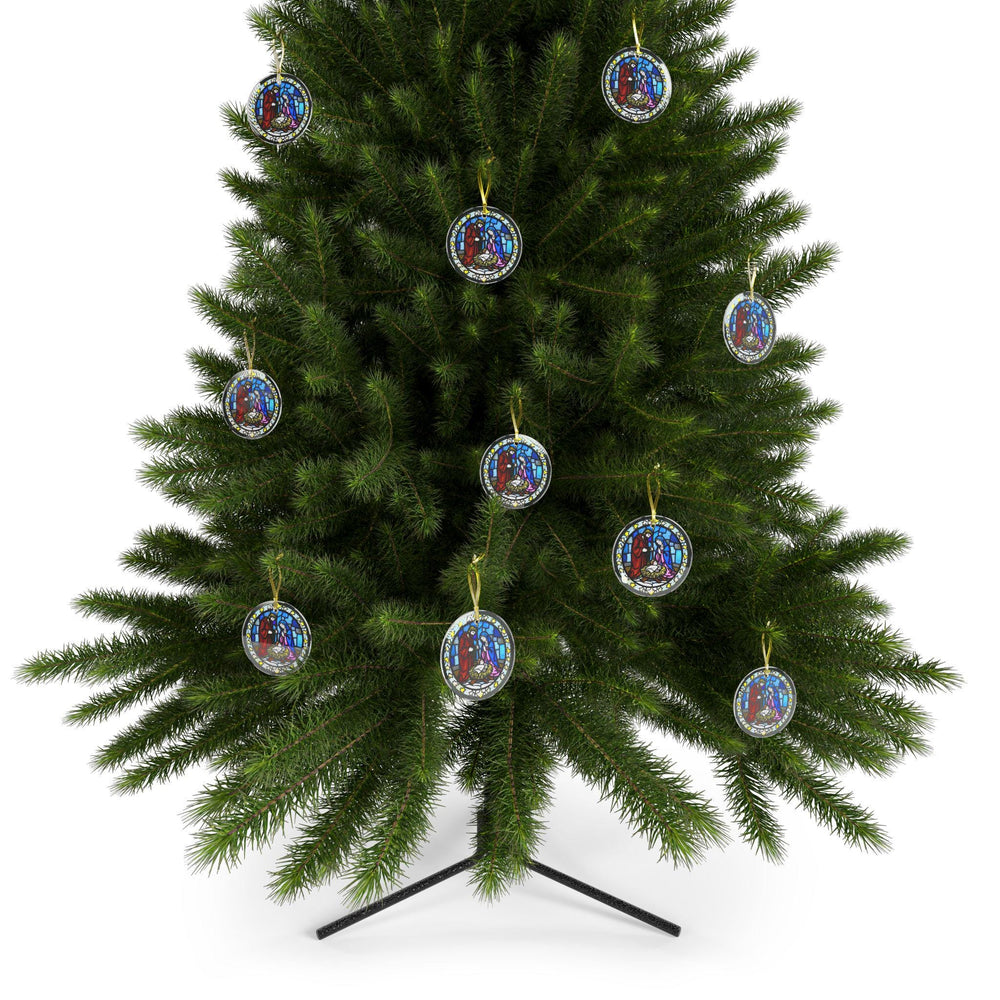 Stained Glass Nativity Ornament, Christmas Tree Decor, Holiday Gift, Religious Decoration, Christian Ornament, Unique Glass Decor