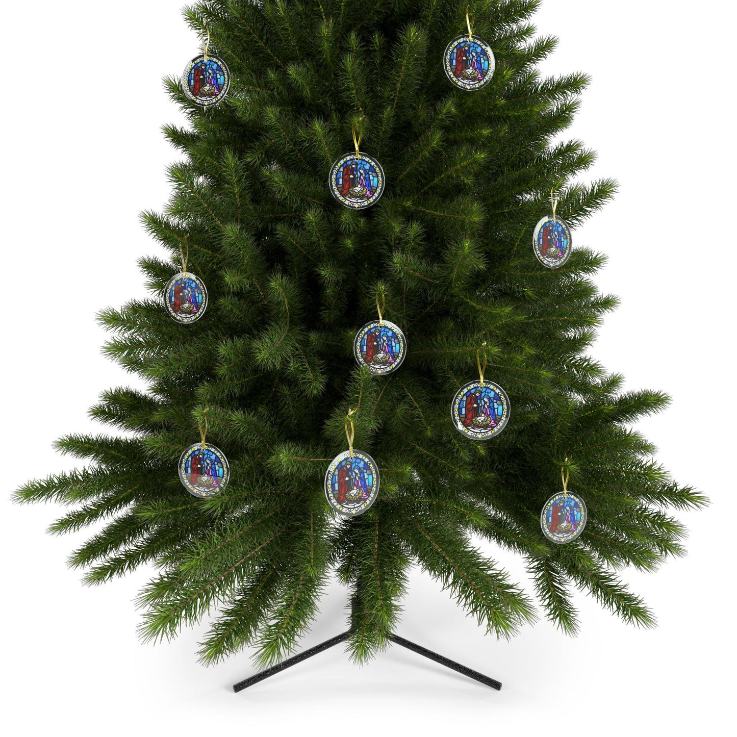 Stained Glass Nativity Ornament, Christmas Tree Decor, Holiday Gift, Religious Decoration, Christian Ornament, Unique Glass Decor - Printspirationz
