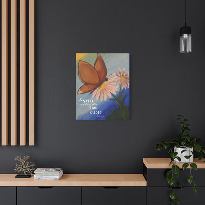 Butterfly Canvas Wall Art, Inspirational Home Decor, Be Still and Know That I Am God! Motivational Art, Religious Gift, Nature Wall Decor - Printspirationz