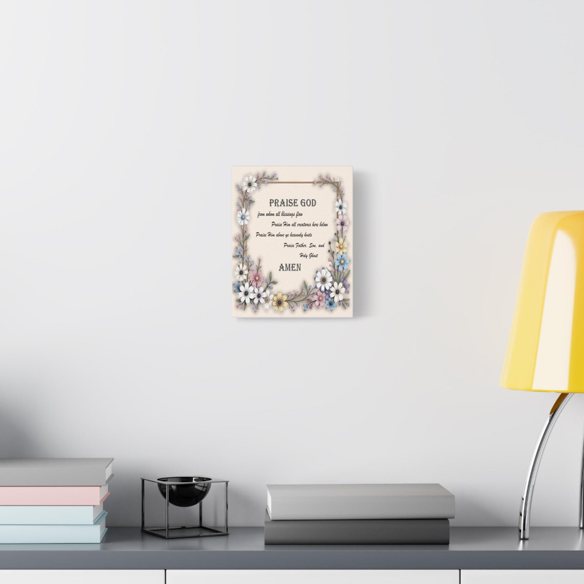 Canvas Print, Doxology Floral Drawing Art, Wall Decor, Home Decor, Gift for Her, Religious Art - Printspirationz