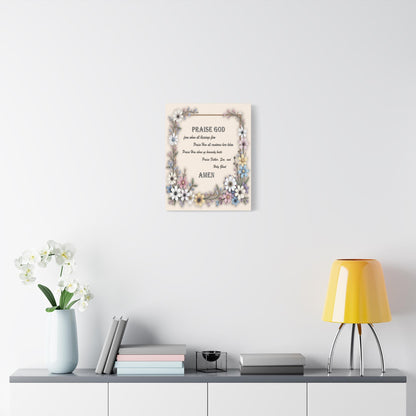 Canvas Print, Doxology Floral Drawing Art, Wall Decor, Home Decor, Gift for Her, Religious Art - Printspirationz