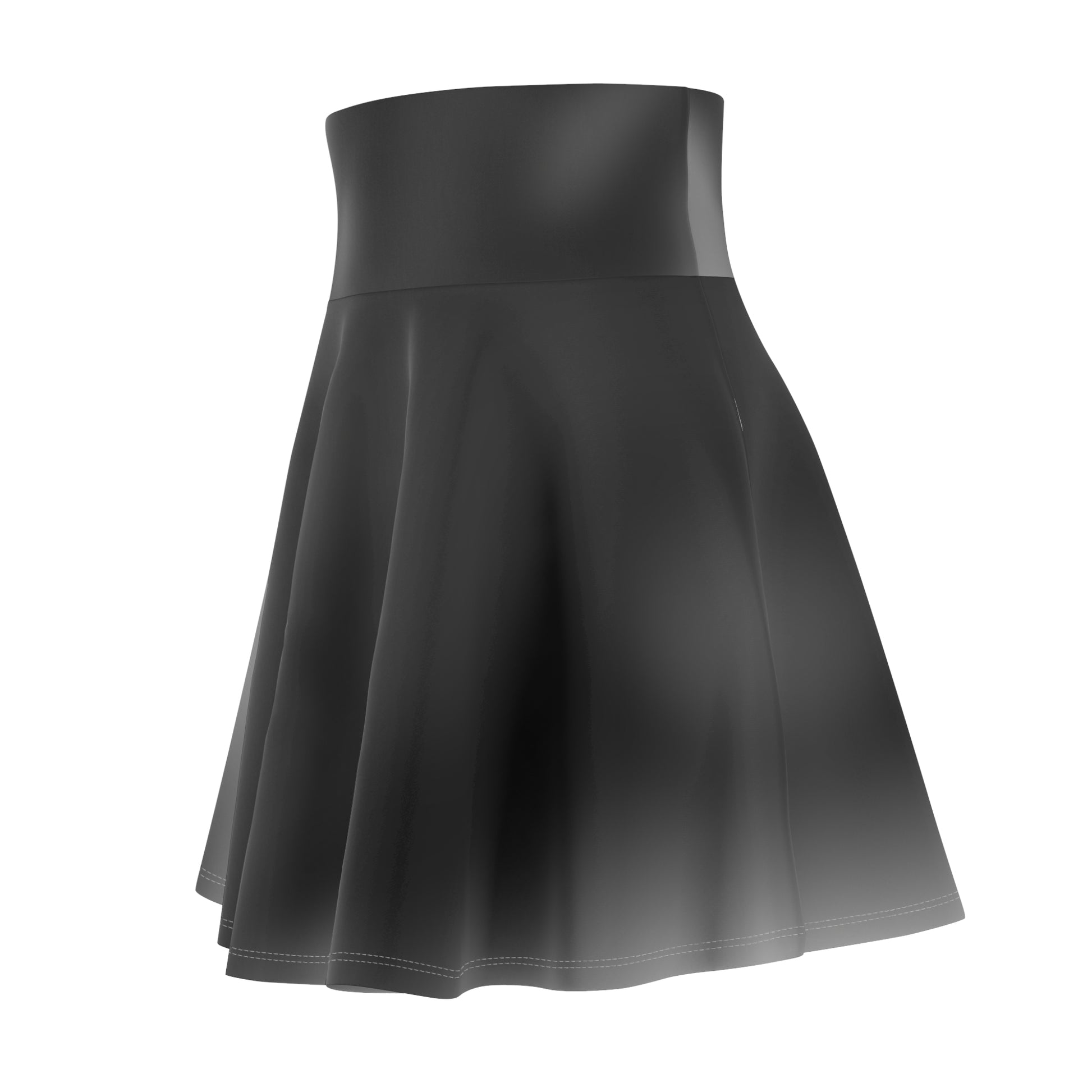 Black Gradient Colored Skater Skirt - Versatile High Waist Ombre - Perfect for Mixing and Matching Colors (AOP) - Printspirationz