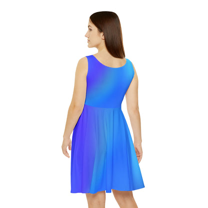 Blue Gradient Colored Skater Dress - Perfect for any Occasion - Printspirationz