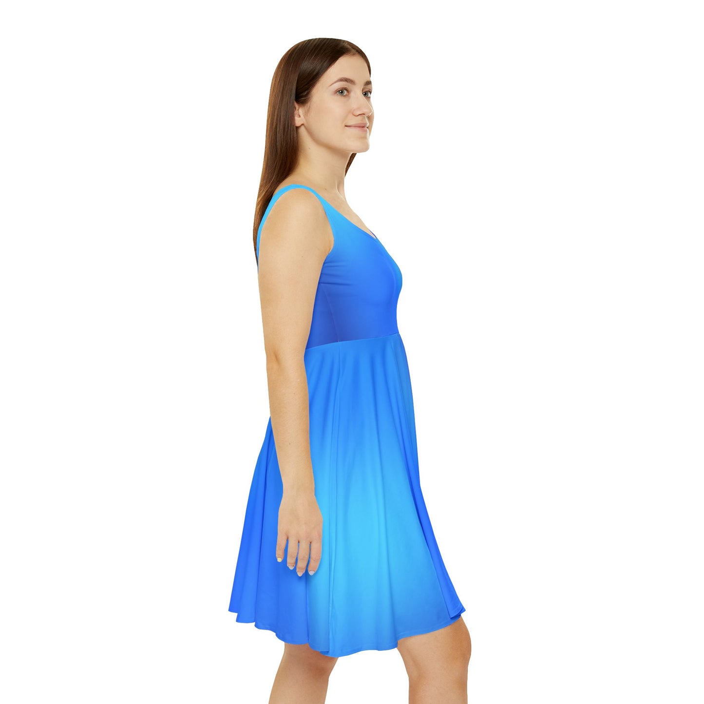 Blue Gradient Colored Skater Dress - Perfect for any Occasion - Printspirationz