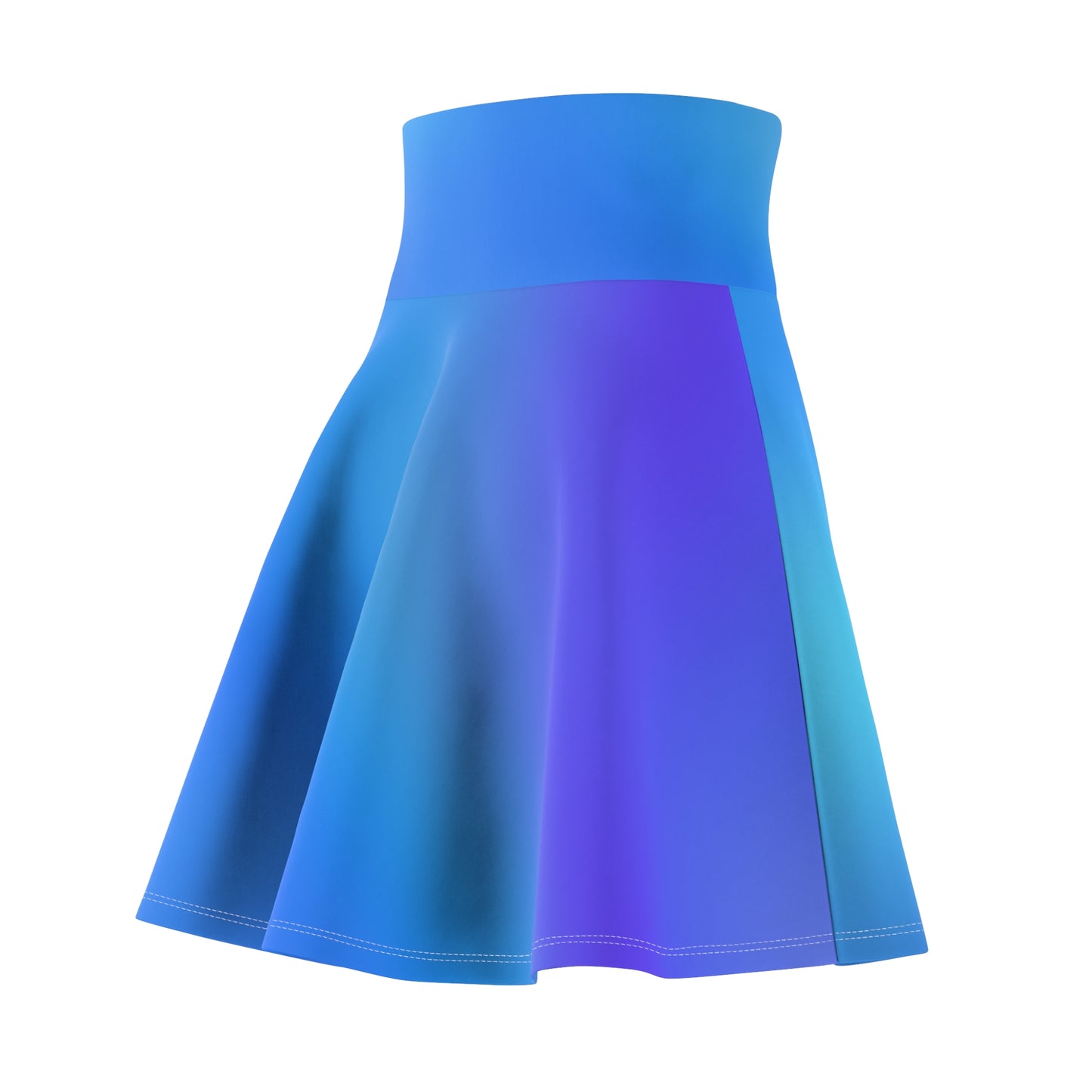Blue Gradient Colored Skater Skirt - Versatile High Waist Ombre - Perfect for Mixing and Matching Colors (AOP) - Printspirationz